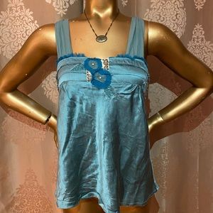 Lux for Urban Outfitters, Distressed Teal Tank